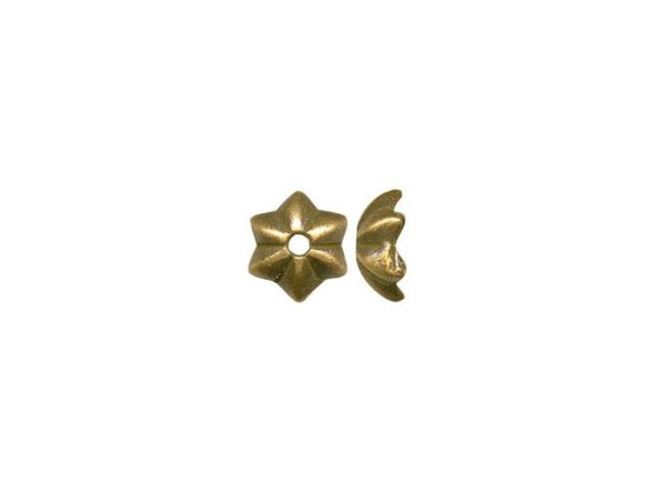TierraCast Antiqued Gold Plated Bead Caps, Cast, Talavera 5mm (ten)