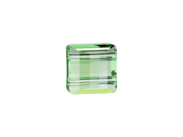 Add sparkle to your projects with the PRESTIGE Crystal Components 10mm 2-hole Stairway bead in Peridot. This square-shaped bead features horizontal rectangular facets to create a dramatic geometric look, while curving facets near the bead holes add a finishing touch. This bead features two drilled stringing holes and is a little bit bigger than the Tila beads that feature a similar design. This bead can work in seed beading and multi-strand projects. It features a cheerful green color that is sure to dazzle.