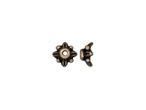 TierraCast Antiqued Brass Plated Bead Caps, Small Leaf (dozen)