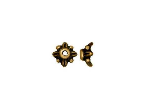 TierraCast Antiqued Gold Plated Bead Caps, Small Leaf (dozen)
