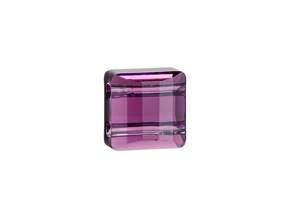 Create glorious sparkle in your projects with the PRESTIGE Crystal Components Stairway bead in Amethyst. This square-shaped bead features horizontal rectangular facets to create a daring geometric look, while curving facets near the bead holes add a finishing touch. These beads feature two drilled stringing holes and are a little bit bigger than the Tila beads that feature a similar design. These beads can work in seed beading and multi-strand projects. These beads feature a deep purple color that is sure to delight.