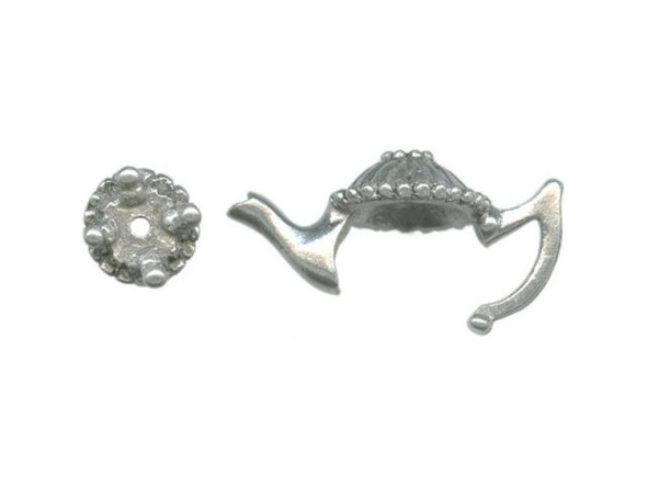 Antiqued Pewter Plated Bead Caps, Teapot Parts, 10mm (set)