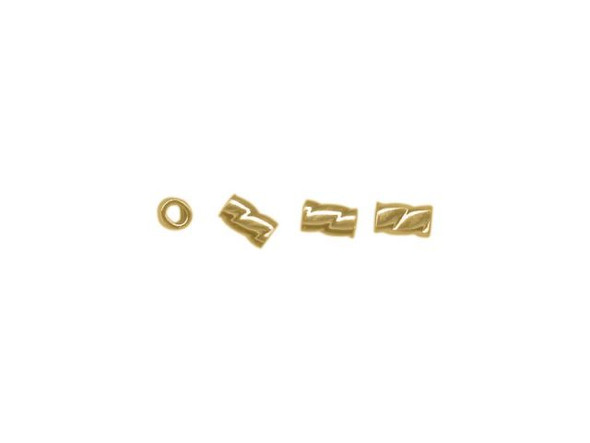 14kt Gold-Filled Crimp Tube, Twisted, 2x3mm, "Size 1" (150 Pieces)