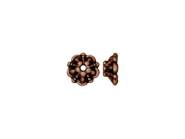 TierraCast Antiqued Copper Plated Bead Caps, Tiffany 5mm (10 Pieces)