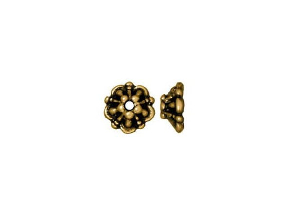 TierraCast Antiqued Gold Plated Bead Caps, Tiffany 5mm (ten)