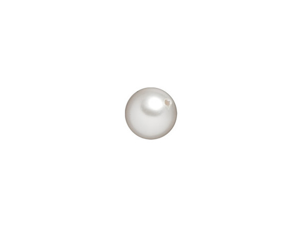 Showcase the beauty of pearls in your designs. A crystal pearl displaying silky white color with a beautiful glow, this bead is unique because its stringing hole is only drilled halfway through. This allows you to turn this pearl into a striking focal point when used with half-drilled pearl settings like this bail setting. Simply use an adhesive to attach the pearl to the setting to create a special design that's easy to put together and looks highly professional.Sold in increments of 10
