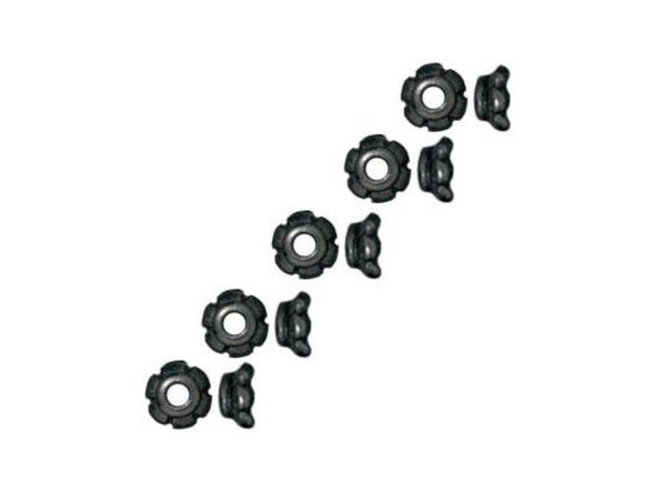 TierraCast Gunmetal Bead Caps, Scalloped 4mm (10 Pieces)
