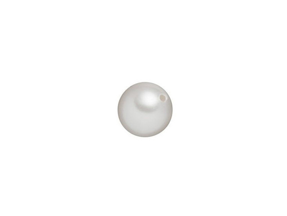 Create glowing elegance in your designs. This high-quality crystal pearl features a spherical shape and a soft white color that glows from within, just like the treasures from the sea it's modeled after. This pearl's stringing hole is only drilled halfway through, so you can create a beautiful focal point when used with the right setting. Use an adhesive to attach this pearl to a half-drilled pearl setting for a quick and easy design that looks highly professional.Sold in increments of 10