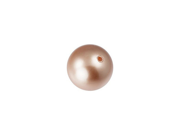 Showcase the beauty of pearls in your designs with the PRESTIGE Crystal Components 5818 8mm round half-drilled pearl in Rose Gold. This crystal pearl is unique because its stringing hole is only drilled halfway through, allowing you to turn this bead into a wondrous focal point when used with half-drilled pearl settings. Simply use an adhesive to attach the pearl to the setting. This pearl displays a rich and creamy golden hue tinged with hints of blush.Sold in increments of 10