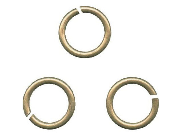 Antiqued Brass Jump Ring, Round, 6mm (ounce)