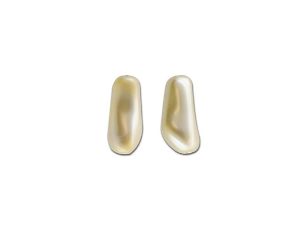 This crystal baroque elongated pearl from PRESTIGE Crystal Components is sure to add something special to your designs. This crystal pearl features an elongated and uneven oval shape that lends it baroque style. Pearls are always classic choices for designs and exude sophistication and luxury. This faux pearl has a crystal core that makes it heavier. Its pearl coating is similar to a natural pearl luster and is consistent in color.Sold in increments of 5