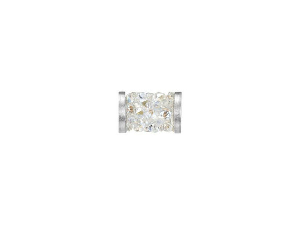 You'll love the glittering style of this PRESTIGE Crystal Components bead. This Fine Rocks tube bead is a wonderful way to dress up any jewelry design. String into bead patterns, stitch it into sewing projects, use it on leather, and more. However you use it, it will bring a glittering pave look to designs. The surface is covered in double-pointed size PP14 chatons. This short tube bead features stainless steel end caps for a polished and professional finishing touch.
