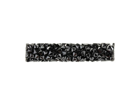 Unforgettable sparkle shines in this PRESTIGE Crystal Components bead. This Fine Rocks tube bead is a wonderful way to dress up any jewelry design. String into bead patterns, stitch it into sewing projects, use it on leather, and more. However you use it, it will bring a glittering pave look to designs. The surface is covered in double-pointed size PP14 chatons. This short tube bead does not feature end caps, so you can layer several together, easily integrate it into unique color palettes, and more.