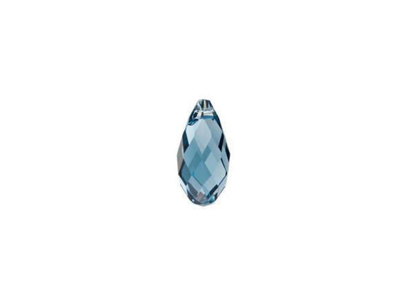 Give your looks a rich splash of color with this PRESTIGE Crystal Components Briolette pendant in Denim Blue. This tiny teardrop-shaped pendant is wonderfully crafted with multiple diamond-shaped facets, all decorated in a soothing neutral blue color. With its top-drilled stringing hole and small size, this piece is great for a dainty necklace or can be used as a darling charm on a bracelet. Use two for earrings if you like. Create jewelry ideal for classy feminine looks or casual designs to pair with a gender neutral feel.