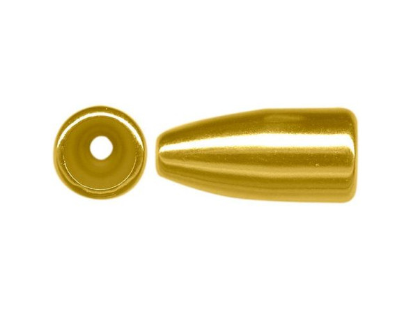 Gold Plated Bullet End, 8x16mm, No Loop (dozen)