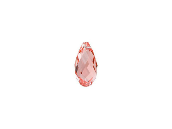 Finish a romantic piece with just the right focal with this PRESTIGE Crystal Components Briolette pendant in Rose Peach. This lovely teardrop-shaped pendant is crafted with multiple diamond-shaped facets for amazing sparkle. With its top-drilled stringing hole, this piece is great as a pendant in a dainty necklace or can be used as a darling charm on a bracelet. In the Rose Peach shade, this component displays a sweet peachy pink hue that will give any idea a warm glow.
