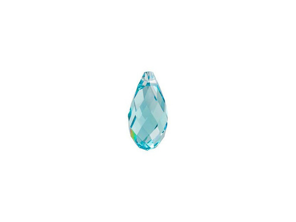 With this PRESTIGE Crystal Components Briolette pendant in Light Turquoise, you can bring an amazing blue twinkle to any jewelry idea. This lovely teardrop-shaped pendant is crafted with multiple diamond-shaped facets for amazing sparkle. With its top stringing hole, this piece is great as a pendant in a dainty necklace or can be used as a darling charm on a bracelet. In the Light Turquoise color, this component displays a transparent aqua blue shine.