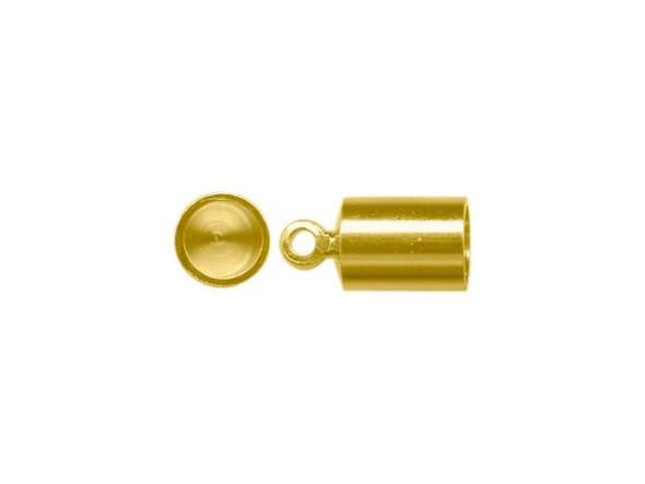 Gold Plated Bullet End, 5x7mm, with Loop (12 Pieces)