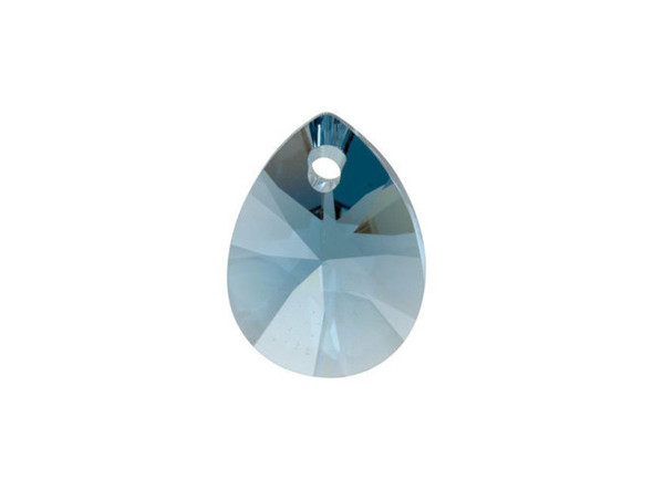Welcome cool days and long nights with this 12mm PRESTIGE Crystal Components pear pendant in Denim Blue. The beading hole is punched through the top of this pear-shaped crystal to provide a dangling effect when strung, and its cut facets add an eye-catching quality to this already magnificent component. Try using this as a sparkling focal piece in a necklace. This color looks to add a sophisticated touch to your designs while incorporating strength and depth. With its precise facets captured across the surface of this fun shape, your looks are sure to sparkle when they catch the light.Sold in increments of 6