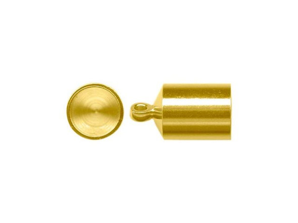 Gold Plated Bullet End, 6x9mm, with Loop (12 Pieces)