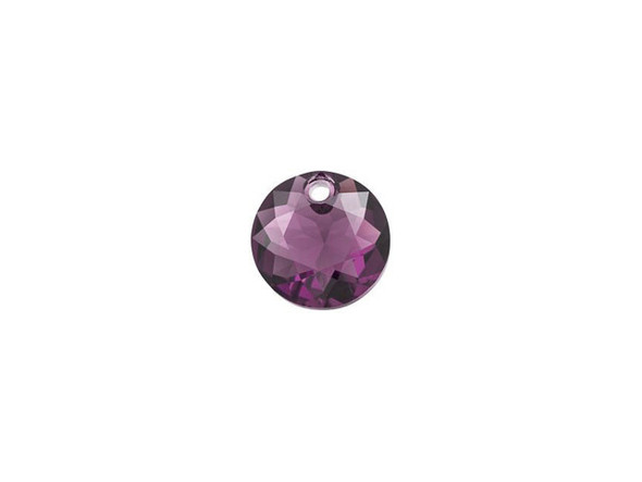 Regal sparkle fills this PRESTIGE Crystal Components pendant. This pendant is an adaptation to the chaton shape and features 49 facets in a gemstone-inspired design. It's sure to elevate your style with its fine-jewelry look. The truly versatile design will work in glamorous styles or even more earthy designs. This small pendant features a rich purple color full of elegance. Use it in birthstone jewelry for the month of February.Sold in increments of 3