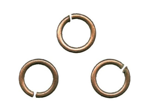 Antiqued Copper Plated Jump Ring, Round, 6mm (ounce)
