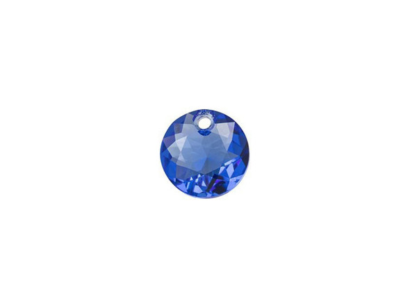 Bring royal sparkle to designs with this PRESTIGE Crystal Components pendant. This pendant is an adaptation to the chaton shape and features 49 facets in a gemstone-inspired design. It's sure to elevate your style with its fine-jewelry look. The truly versatile design will work in glamorous styles or even more earthy designs. This small pendant features regal blue color. Use it in birthstone jewelry for the month of September.Sold in increments of 3