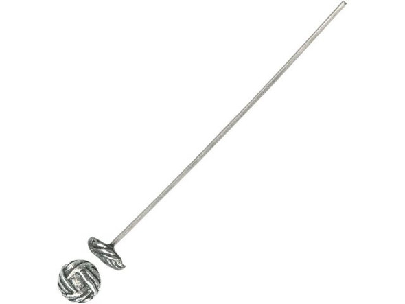 Antiqued Pewter Plated Head Pin, 2", Woven End (100 Pieces)