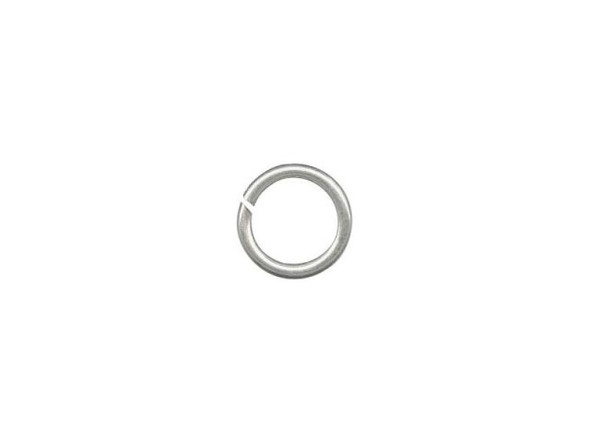 White Plated Jump Ring, Round, 6mm (ounce)