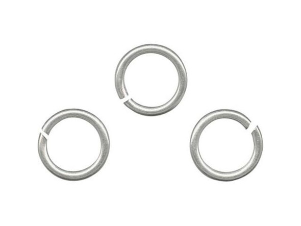 White Plated Jump Ring, Round, 6mm (ounce)