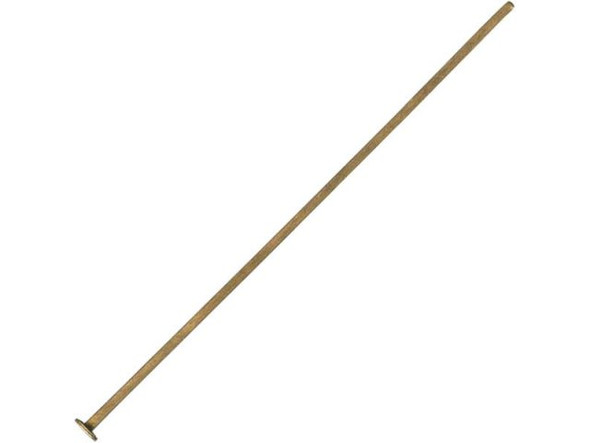 Antiqued Brass Plated Head Pin, 1-1/2", Thin (ounce)