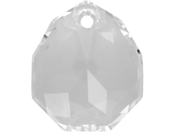 Let your designs shine with this PRESTIGE Crystal Components 6436 Majestic Pendant. This pendant features a wide teardrop-like shape with angular facets. These facets catch the light and make this pendant really sparkle. There is a stringing hole at the top of the pendant, so it is easy to add it to your designs. This pendant features a Crystal color.