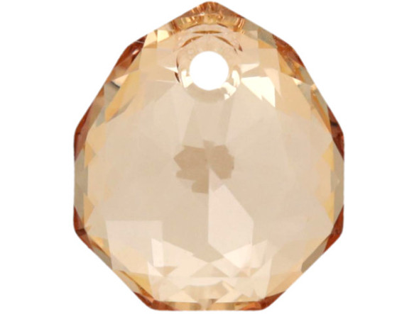 Let your designs shine with this PRESTIGE Crystal Components 6436 Majestic Pendant. This pendant features a wide teardrop-like shape with angular facets. These facets catch the light and make this pendant really sparkle. There is a stringing hole at the top of the pendant, so it is easy to add it to your designs. This pendant features a Crystal Golden Shadow color.