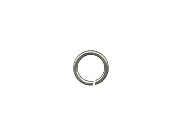 Antiqued Pewter Plated Jump Ring, Round, 6mm (Pack)