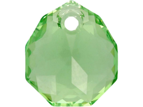 Let your designs shine with this PRESTIGE Crystal Components 6436 Majestic Pendant. This pendant features a wide teardrop-like shape with angular facets. These facets catch the light and make this pendant really sparkle. There is a stringing hole at the top of the pendant, so it is easy to add it to your designs. This pendant features a Peridot color.