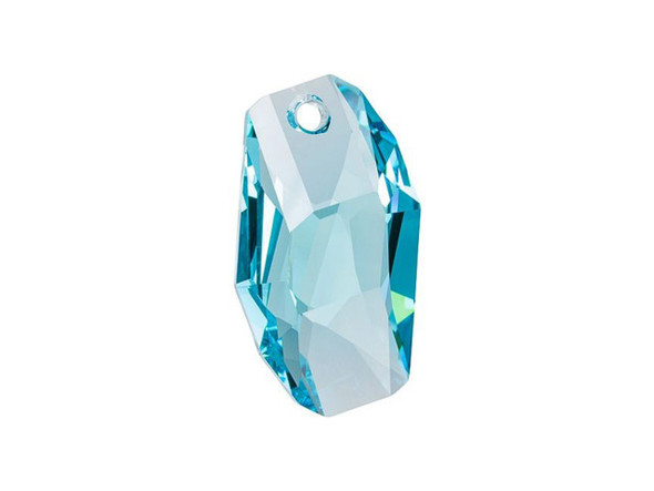 Create an extraordinary look with a fascinating sense of depth using the PRESTIGE Crystal Components 6673 38mm meteor pendant in Light Turquoise. This pendant is striking and innovative statement piece with a bold 3D effect. It's perfect for futuristic or luxuriously glamorous looks. The stringing hole is located at the top of the shape, so you can dangle it from your designs. This large pendant is perfect for creating a spectacular focal in your necklace designs. This pendant features a watery blue color with green undertones.
