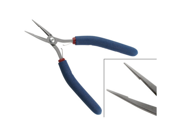 These Tronex flat nose pliers are commonly used in fine jewelry and beading work. Tronex flat nose pliers features a very fine tip and smooth jaws. The ergonomic handles are 4.8 inches, fitting the average hand much better than the smaller tools on the market and allowing for easier repetitive use without fatigue.