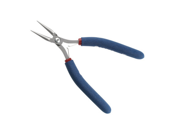 These Tronex round nose pliers are a versatile and comfortable tool that you can use to clamp and to form loops on wire. They feature very fine tips and have a jaw formed by two large, perfectly machined cones. Each of the two tips is .030 inch in diameter. The very long jaw of the Tronex round nose pliers, 1.3 inch, allows for an increased range of loop diameters to be formed, from .030 inch to .250 inch. The longer jaw can also provide increased access when you are doing detailed work. The ergonomic handles are 4.8 inches, fitting the average hand much better than the smaller tools on the market and allowing for easier repetitive use without fatigue.