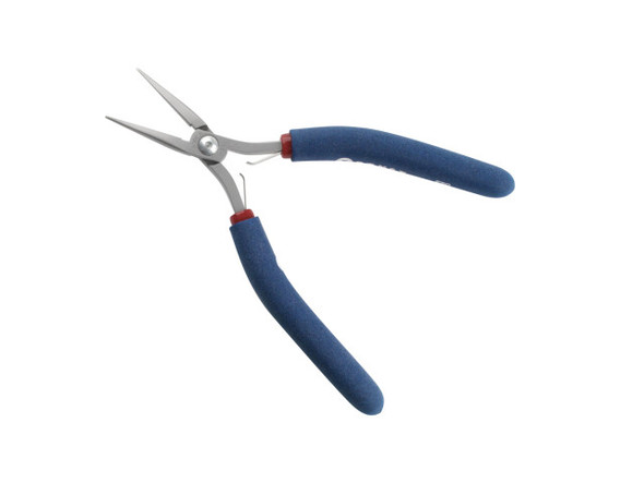 Chain nose pliers are commonly used in fine jewelry and beading work. Tronex chain nose pliers feature a very fine tip (.060-inch x .050-inch), and extended gripping power. Tronex chain nose pliers come with smooth inner jaws to help prevent marring the wire. The ergonomic handles are 4.8 inches, fitting the average hand much better than the smaller tools on the market and allowing for easier repetitive use without fatigue.