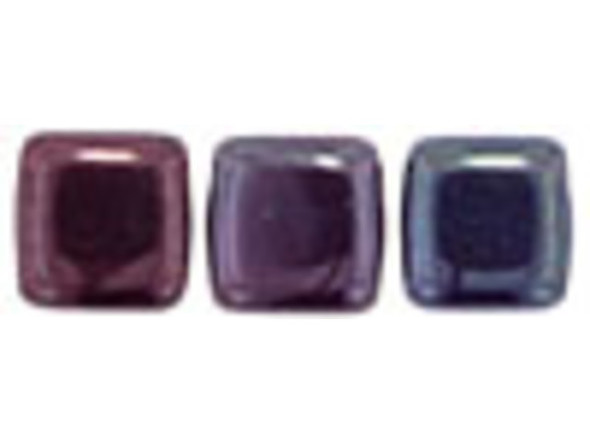 CzechMates Glass 6mm Ruby Vega Two-Hole Tile Bead Strand