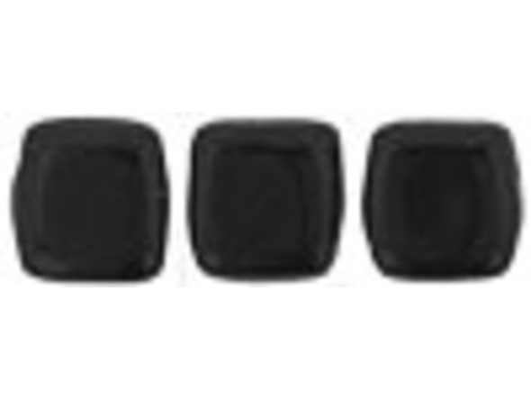 CzechMates Glass 2-Hole Square Tile Beads 6mm - Jet Black