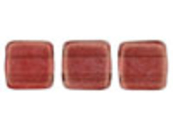 CzechMates Glass 6mm Halo Cardinal Two-Hole Tile Bead Strand