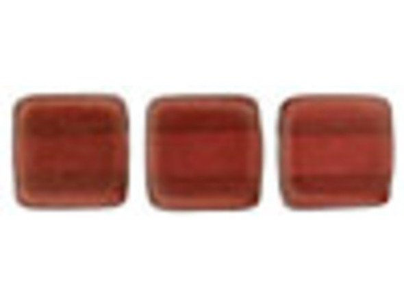 CzechMates Glass 6mm Halo Sangreal Two-Hole Tile Bead Strand