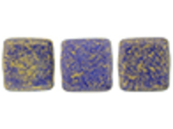 CzechMates Glass 6mm Pacifica Elderberry Two-Hole Tile Bead Strand