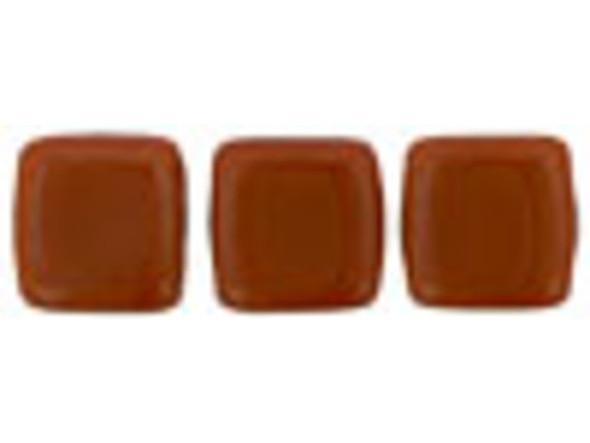 CzechMates Glass 6mm Umber Two-Hole Tile Bead Strand