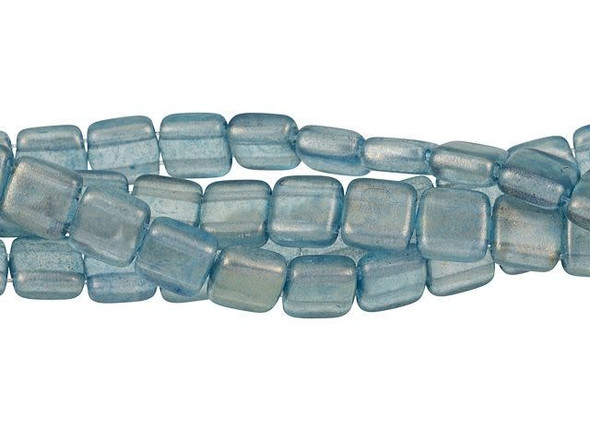 CzechMates Glass 6mm Halo Shadows Two-Hole Tile Bead Strand