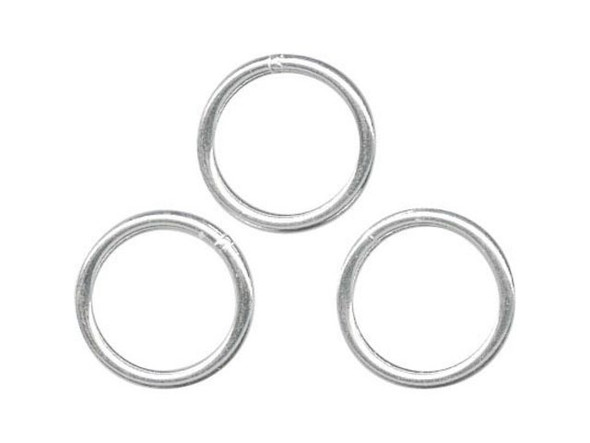 Sterling Silver Jump Ring, Round, Soldered - 7mm, 20.5-gauge (10 Pieces)