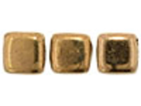 CzechMates Glass 2-Hole Square Tile Beads 6mm - Bronze