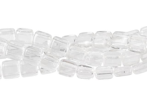 CzechMates Glass 6mm Crystal Two-Hole Tile Bead Strand