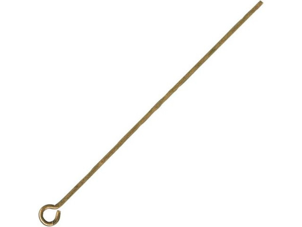 Antiqued Brass Eye Pin, 1-1/2", Thin (Pack)